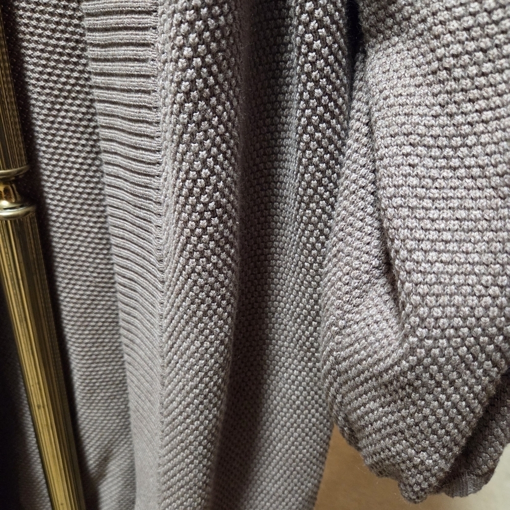 Anthropologie Flat White Taupe Beige Longline Open Front Cardigan One Size - Picture 4 of 6